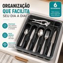 Ver imagem 3 de Porta Talher com Tampa 6 Divisórias Organizador de Gaveta para Utensílios de Cozinha