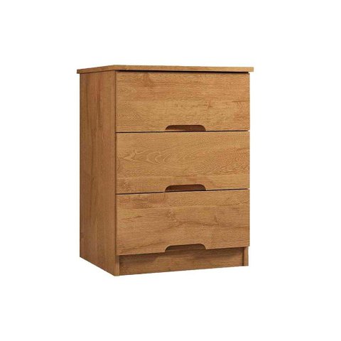 Mesa Cabeceira Casal Londres c/ 3 Gavetas Amêndoa - Europa