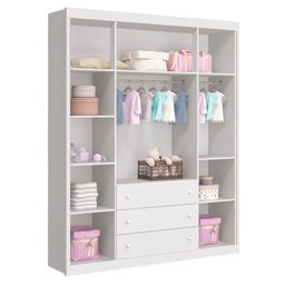 Guarda Roupa Infantil Bonny Branco Brilho - Reller Móveis - 2