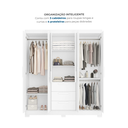Ver imagem 6 de Guarda Roupa Casal com Espelho 6 Portas 3 Gavetas em MDF Select Branco New