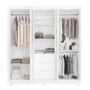 Ver imagem 5 de Guarda Roupa Casal com Espelho 6 Portas 3 Gavetas em MDF Select Branco New