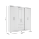 Ver imagem 4 de Guarda Roupa Casal com Espelho 6 Portas 3 Gavetas em MDF Select Branco New