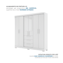 Ver imagem 7 de Guarda Roupa Casal com Espelho 6 Portas 3 Gavetas em MDF Select Branco New