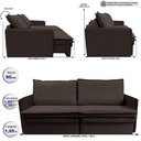 Ver imagem 3 de Sofá sem Caixa Retrátil Baú 1,95m Lounge Linho Marrom cama inbox