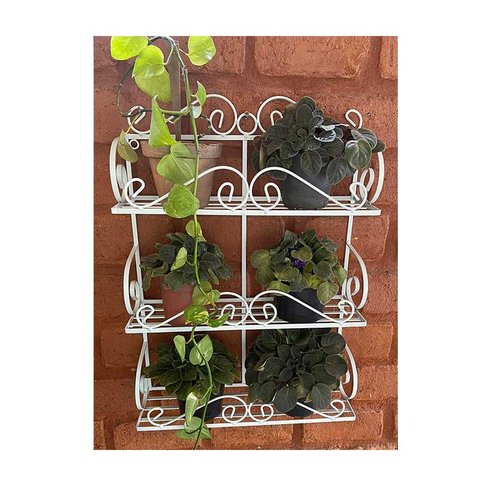 jardineira suporte floreira ferro branco jardim vertical 3 andares vasos de plantas