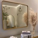 Ver imagem 5 de Espelho Retangular 70x50cm Moldura Alumínio Dourado