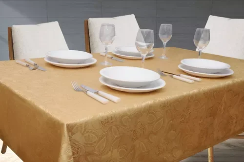 Ver imagem 2 de Toalha de Mesa 6 Lugares Jacquard 200x135 Admirare - Ouro