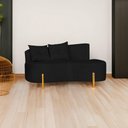 Ver imagem 1 de Sofá Orgânico 02 Lugares para Sala Ds Home Veludo Preto