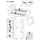 Ver imagem 7 de Bicama para Colchão 78x188cm com Baú Embutido e Sapateira Multimóveis Mp4362 Branco