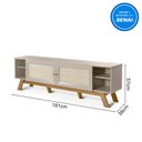 Ver imagem 2 de Conjunto Rack com Painel para TV até 60 Polegadas Ema Retrô Rattan CabeCasa MadeiraOriginals