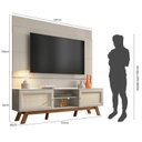 Ver imagem 4 de Conjunto Rack com Painel para TV até 60 Polegadas Ema Retrô Rattan CabeCasa MadeiraOriginals