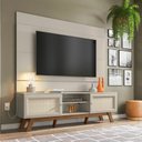 Ver imagem 1 de Conjunto Rack com Painel para TV até 60 Polegadas Ema Retrô Rattan CabeCasa MadeiraOriginals