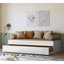 Ver imagem 1 de Cama + Cama Auxiliar Ônix Flex Nature Branco sem Colchão - Peternella