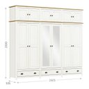 Ver imagem 5 de Guarda Roupa Madeira Maciça Pinus Bipartido 12 Portas c/ 2 Espelhos