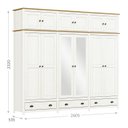 Ver imagem 4 de Guarda Roupa Madeira Maciça Bipartido 12 Portas C/ Espelhos:branco