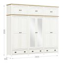 Ver imagem 5 de Guarda Roupa Madeira Maciça Pinus Bipartido 12 Portas C/ Espelhos