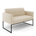 Ver imagem 1 de Sofá Namoradeira Base Industrial Preto Marisa Suede Bege