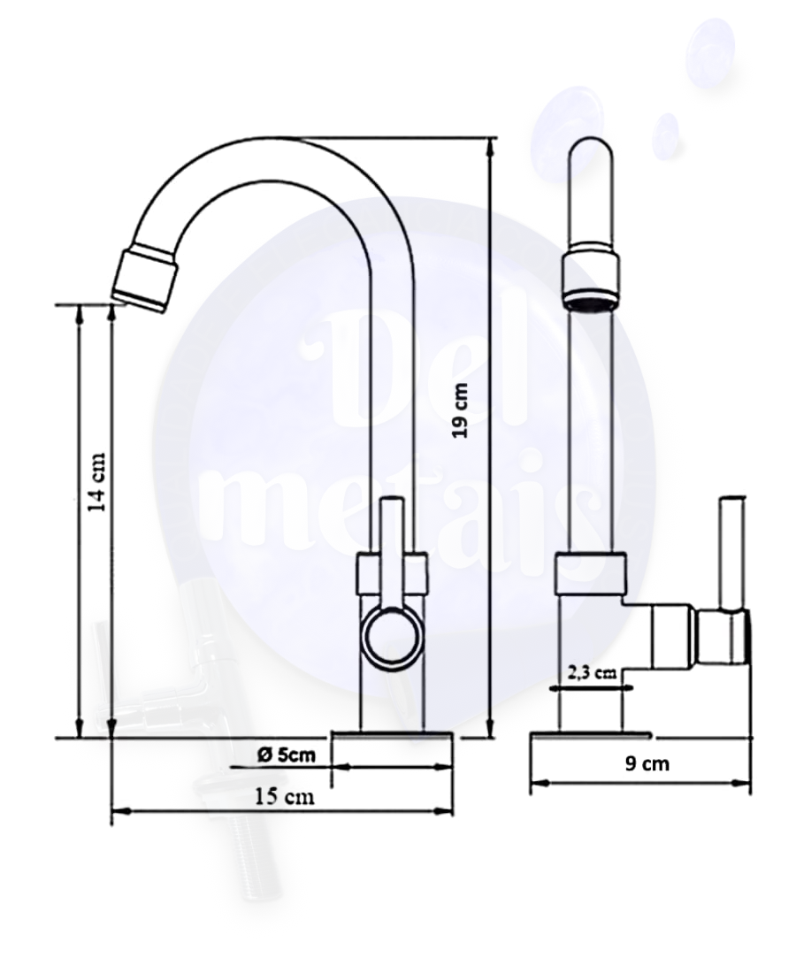 Ver imagem 4 de Torneira Lavatório Banheiro Quadrada Bica Móvel Metal 1/4v. Gourmet
