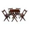 Conjunto Mesa Dobrável 70x70cm para Bar e Lanchonetes com 4 Cadeiras em Madeira Maciça - Imbuia - 1