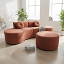 Ver imagem 2 de Sofá Modular Orgânico Monterrey 260cm + Puff Bouclé Terracota