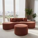 Ver imagem 1 de Sofá Modular Orgânico Monterrey 260cm + Puff Bouclé Terracota