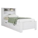 Ver imagem 2 de Cama Solteiro com Gavetas Invicta com Guarda Roupa Master 8 Portas 4 Gavetas Branco Brilho - Santos