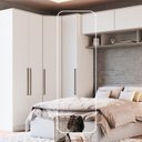 Ver mais imagens de Guarda Roupa Modulado 1 Porta Requinte+ 100% MDF Branco/Line