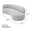 Ver imagem 2 de Divã Recamier Orgânico Tokyo 200cm Lado Direito Linho Cinza Claro