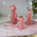 Ver imagem 2 de Mini Anjo Uriel Cristal Murano M Quartzo Rosa