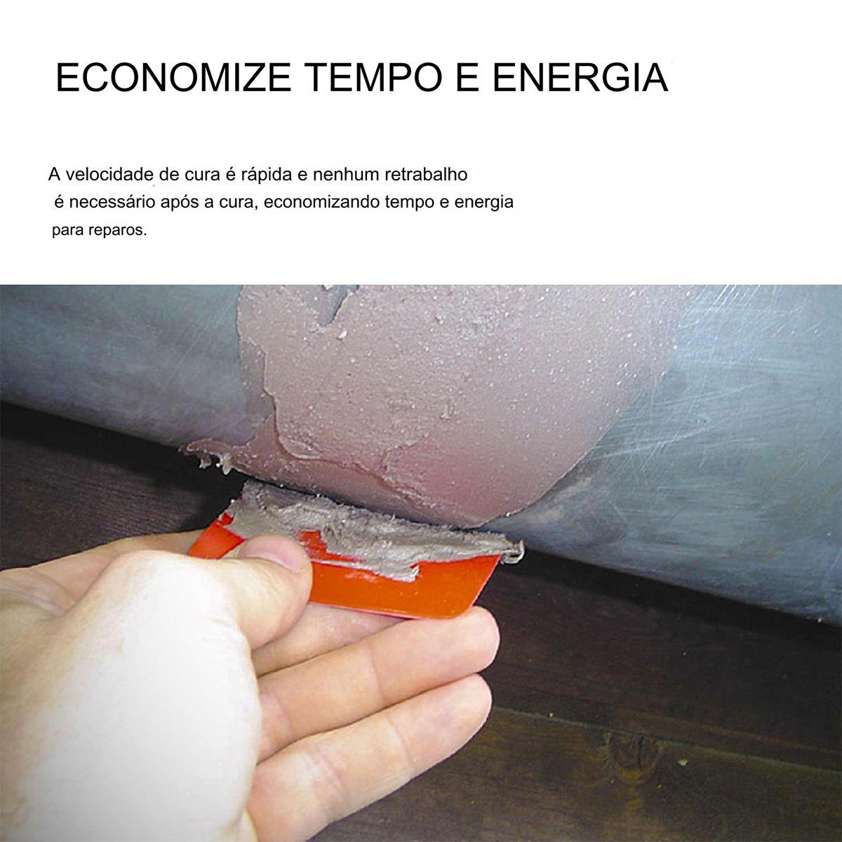 Super Cola Epoxi Metal Aço Aluminio Reparo Rachadura Multiuso Secagem Rapida Vazamento Ralos e Tonei - 3
