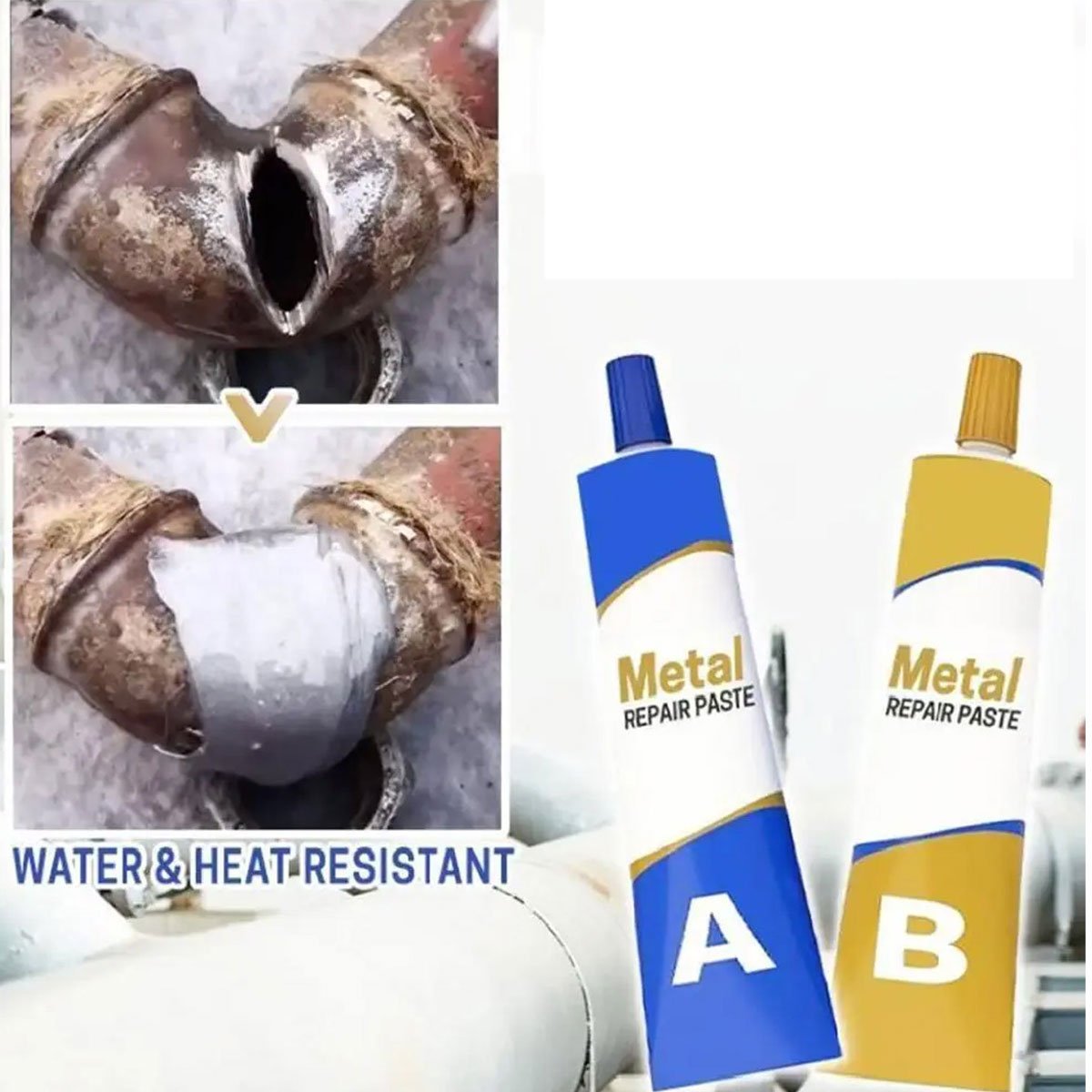 Super Cola Epoxi Metal Aço Aluminio Reparo Rachadura Multiuso Secagem Rapida Vazamento Ralos e Tonei - 6