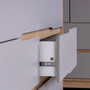 Ver imagem 5 de Cômoda Infantil Tomi 6 Gavetas em Mdf – Carvalho Malva com Cinza