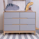 Ver imagem 2 de Cômoda Infantil Tomi 6 Gavetas em Mdf – Carvalho Malva com Cinza