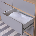 Ver imagem 6 de Cômoda Infantil Tomi 6 Gavetas em Mdf – Carvalho Malva com Cinza