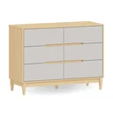 Ver imagem 2 de Cômoda Infantil Tomi 6 Gavetas em MDF – Carvalho Malva com Cinza
