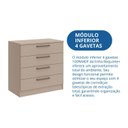 Ver imagem 7 de Cômoda Módulo Inferior 4 Gavetas Requinte+ 100% MDF Duna