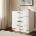 Ver imagem 1 de Cômoda Módulo Inferior 4 Gavetas Requinte+ 100% MDF Branco/Line
