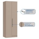 Ver imagem 4 de Guarda Roupa Modulado Canto Reto 1 Porta Requinte+ 100% MDF Cinza/Duna Line