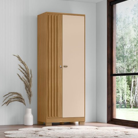 Armário Multiuso Lavanderia Escrítorio 2 Portas Stella Carvalho Off White