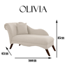 Recamier Divã Sofá Olivia Psicologia Consultório Suede Bege - LM DECOR - 3