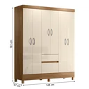 Ver imagem 3 de Guarda Roupa Casal 6 Portas 2 Gavetas Flash Ii Amêndola Touch/Off White