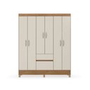 Ver imagem 3 de Guarda Roupa Casal 6 Portas 2 Gavetas Flash Ii Bege/Amendola/Off White
