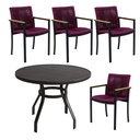 Ver imagem 1 de Mesa Redonda Toda de Alumínio com 4 Cadeiras de Área Externa em Alumínio e Corda Náutica