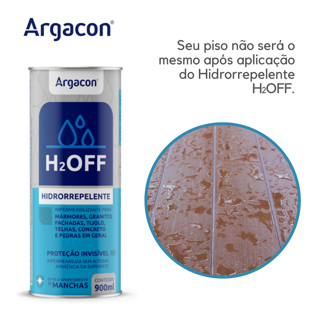 Impermeabilizante Hidrorrepelente H2off Argacon Mármore Piso - 6