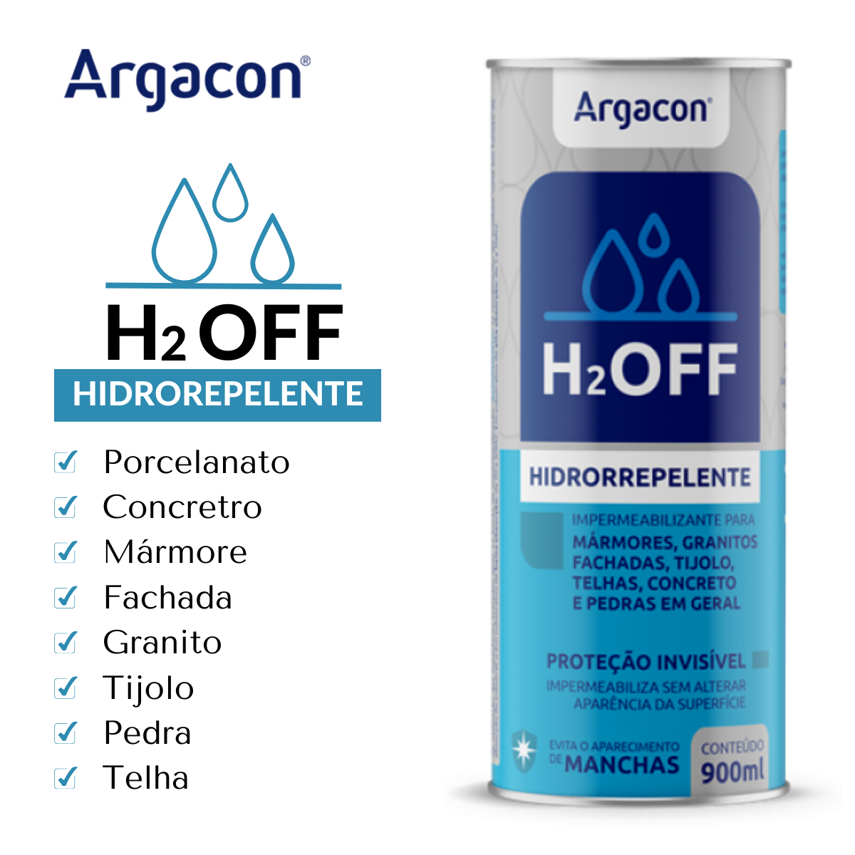 Impermeabilizante Hidrorrepelente H2off Argacon Mármore Piso - 2