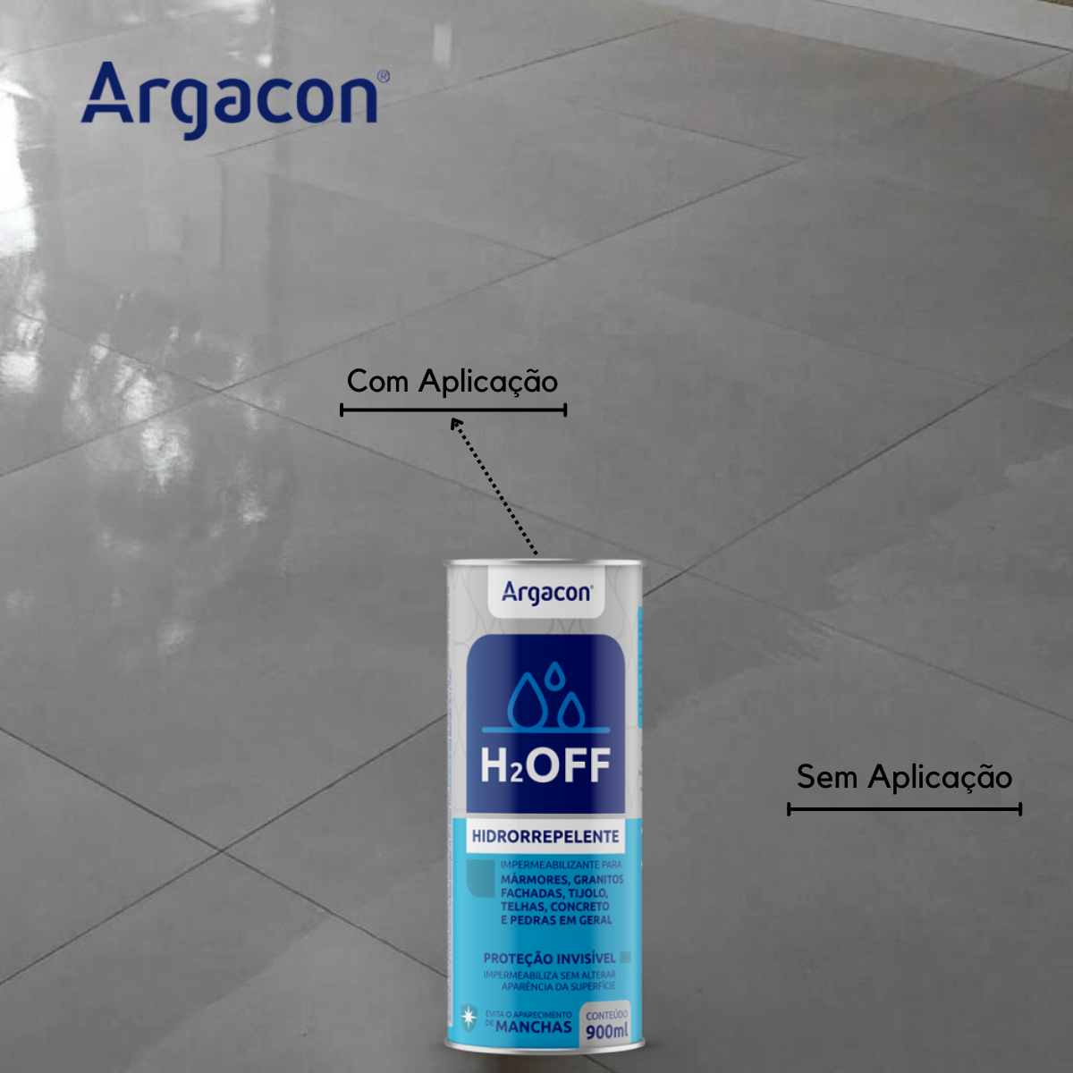 Impermeabilizante Hidrorrepelente H2off Argacon Mármore Piso - 5