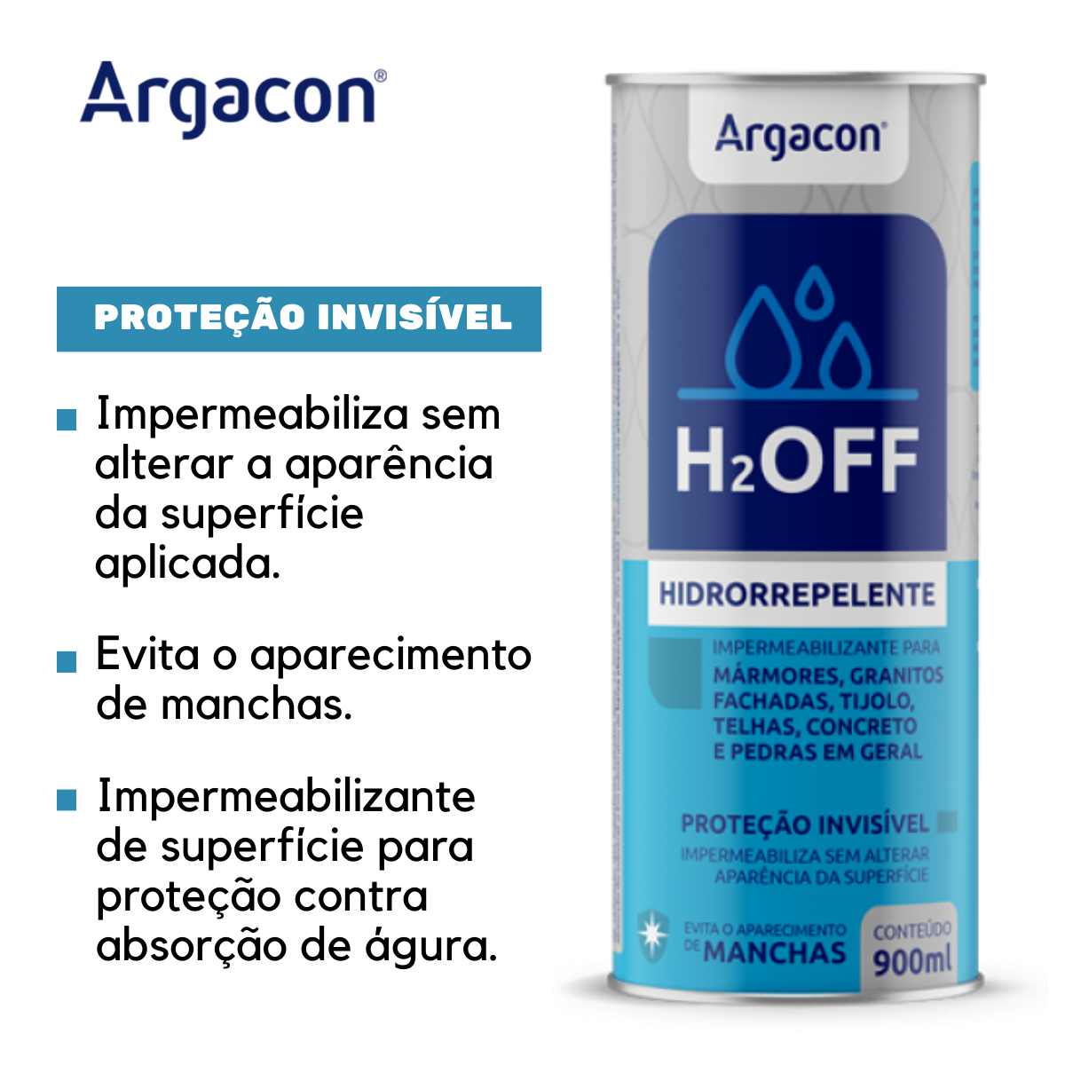 Impermeabilizante Hidrorrepelente H2off Argacon Mármore Piso - 3