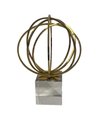 Ver imagem 1 de Peça Decorativa Globo Dourado com Base de Vidro 24cm 15047-pl