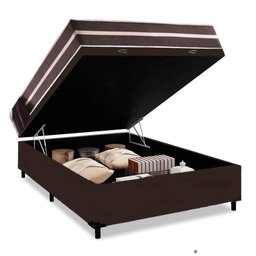 Cama Box Baú Casal + Colchão de Molas Prime Colchões Classic Superlastic 138x188x64 Marrom - 8