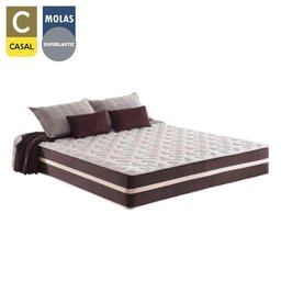 Cama Box Baú Casal + Colchão de Molas Prime Colchões Classic Superlastic 138x188x64 Marrom - 10